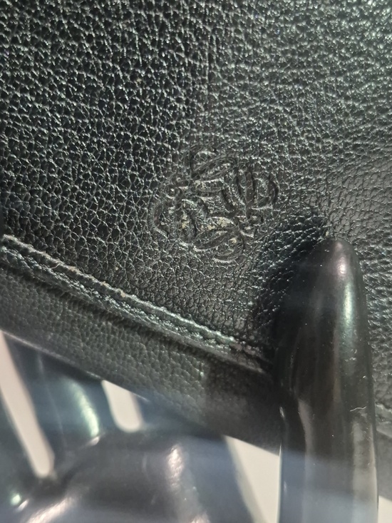 Loewe Handbags - Black leather Loewe bi-fold long wallet with anagram logo.
